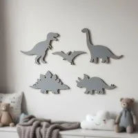 Birch plywood decoration dinosaur set 5 pieces