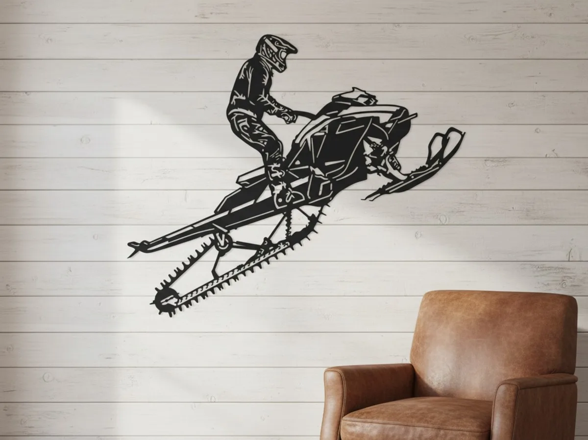 Snowmobile Rider Wall Art