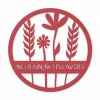 Déco murale en contreplaqué – No Rain No Flowers, ronde