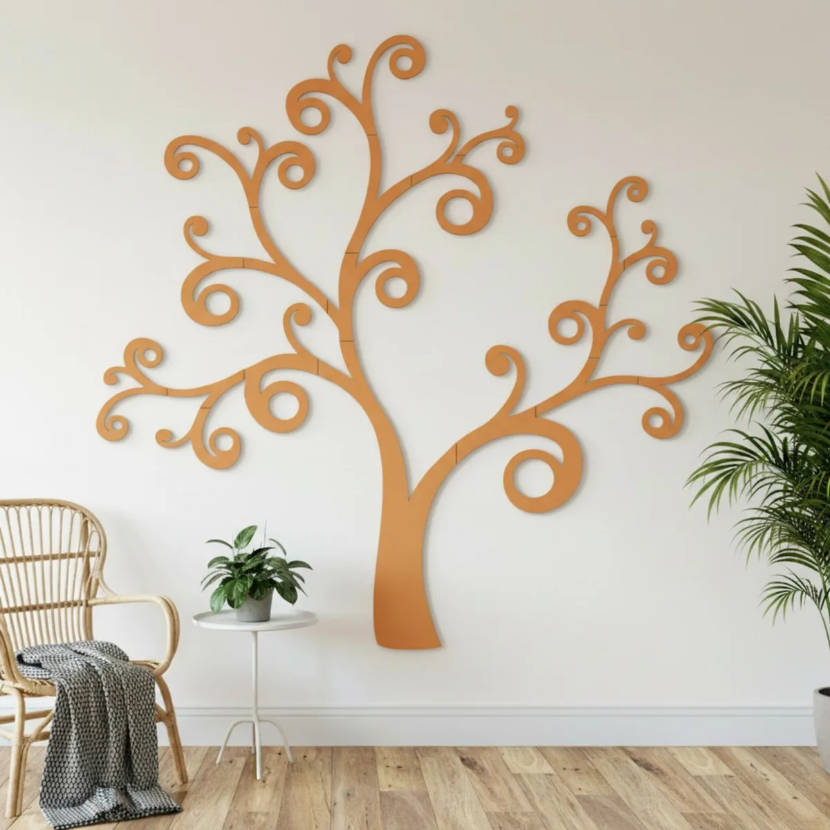 Déco murale en contreplaqué – Arbre courbé (20 parties)