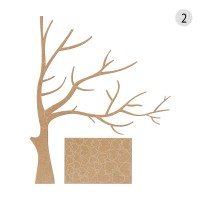 Wooden Wall Decor - Tree with Hearts XXL - 3mm Birch Plywood