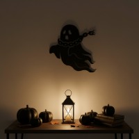 Geist in Kette Wandbild – Halloween-Geist mit zerbrochener Kette – Birken-Sperrholz