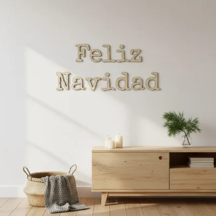 Feliz Navidad – Birch Plywood Typewriter Letters Wall Decor (2 pieces)