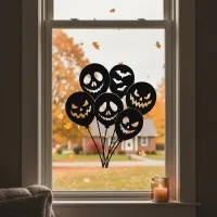 Halloween Balloons Wall Decor – Spooky Balloon Bunch Silhouette – Birch Plywood