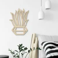 Diamond Potted Plant Wall Decor – Laser-Cut Birch Plywood