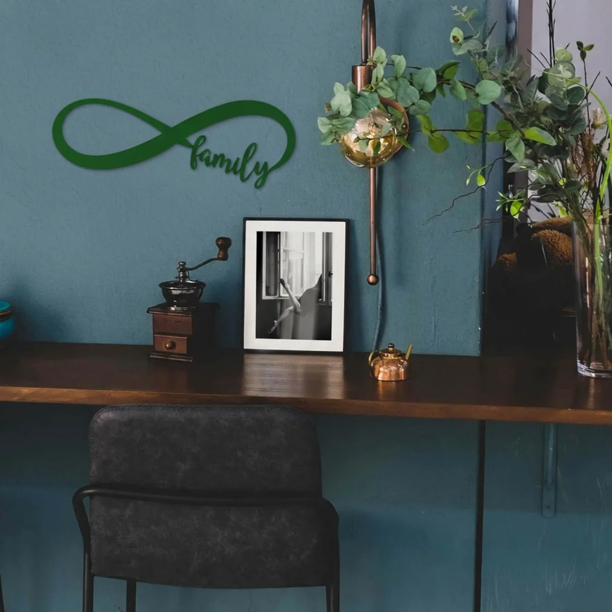 Plywood wall decor “Family” with infinity symbol
