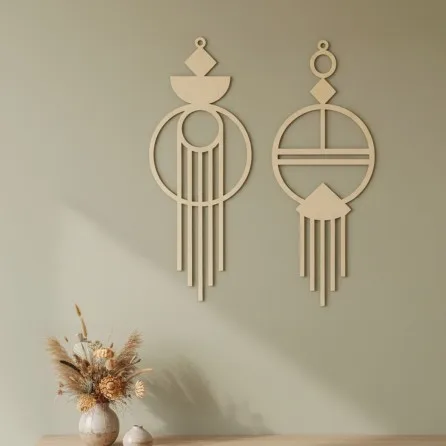 Ornements bohèmes géométriques — duo mural (2 pièces)