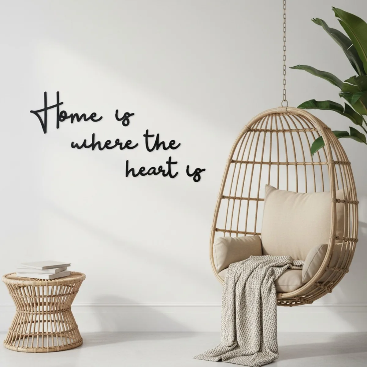 Houten wandletters - Berken multiplex - Home is where the heart is (6 delen)