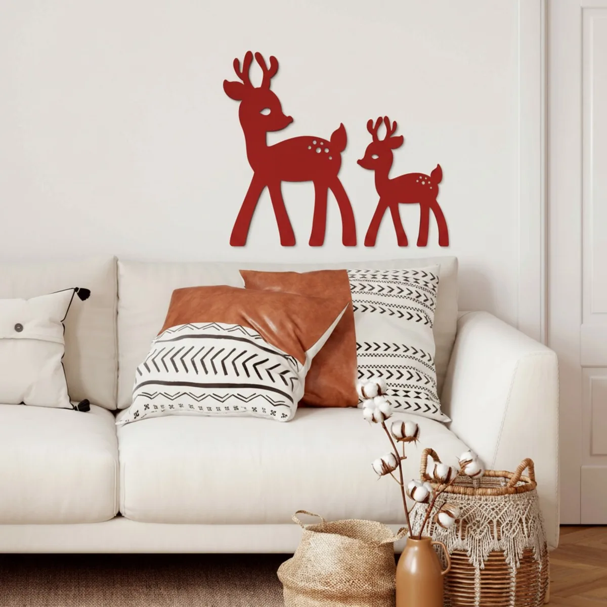 Wooden Fawn Wall Decor - Birch Plywood Animal Silhouette | Nursery & Living Room