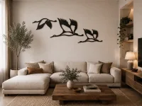 Wooden Wall Panel Flying Cranes