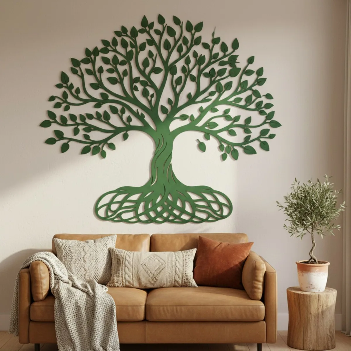 Set de décoration murale en contreplaqué « Arbre de vie » XXL (19 pièces)