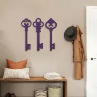 Décoration murale clés vintage en bois (lot de 3) – contreplaqué de bouleau