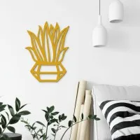 Diamond Potted Plant Wall Decor – Laser-Cut Birch Plywood