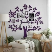 Family Tree Wall Decor XXL with 6 Photo Frames – Birch Plywood