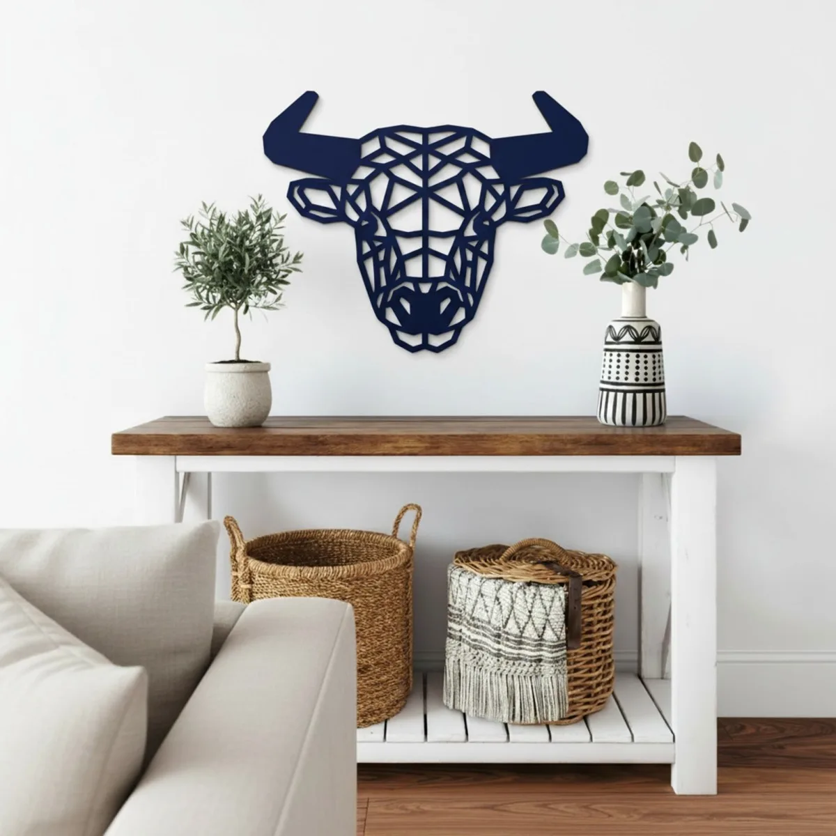 Wooden Origami Bull - Birch Plywood Wall Decor