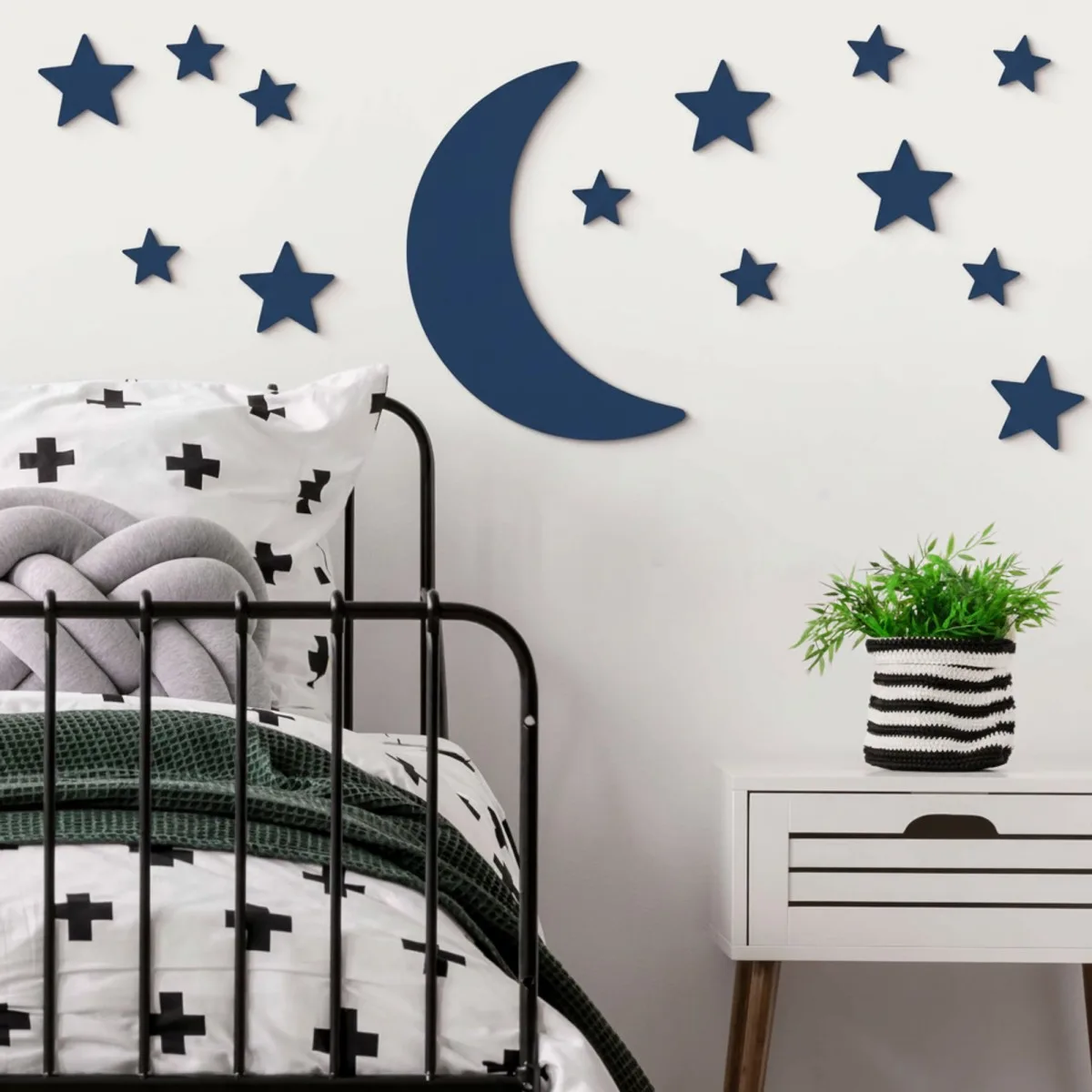 Sperrholz Wanddekoration – Mond und Sterne Set