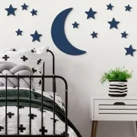 Sperrholz Wanddekoration – Mond und Sterne Set