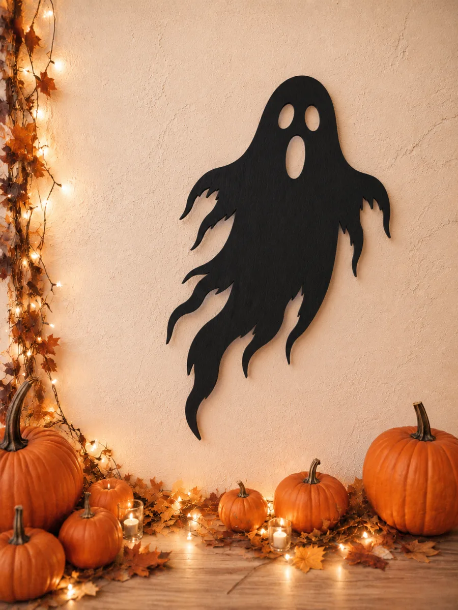 Wooden Ghost Silhouette Halloween