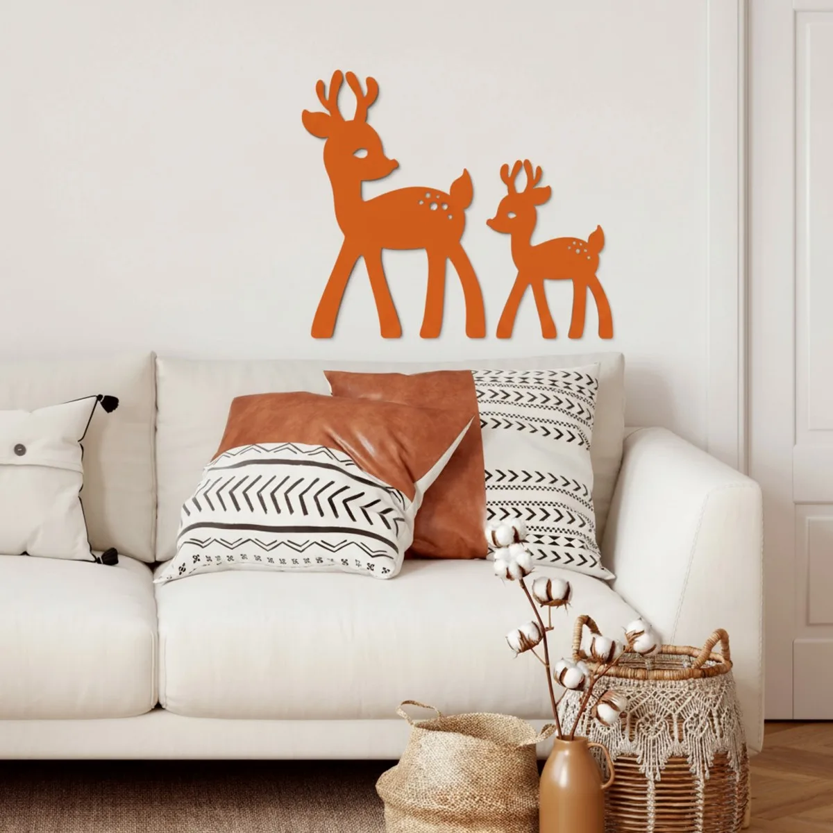 Wooden Fawn Wall Decor - Birch Plywood Animal Silhouette | Nursery & Living Room