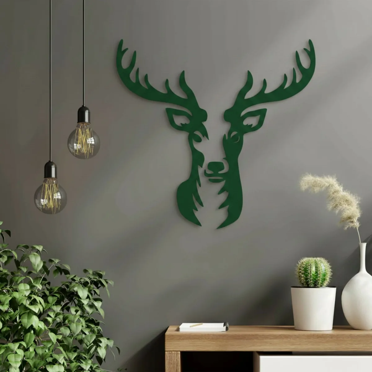 Deer Head Wall Decor – Birch Plywood – 40x42 cm