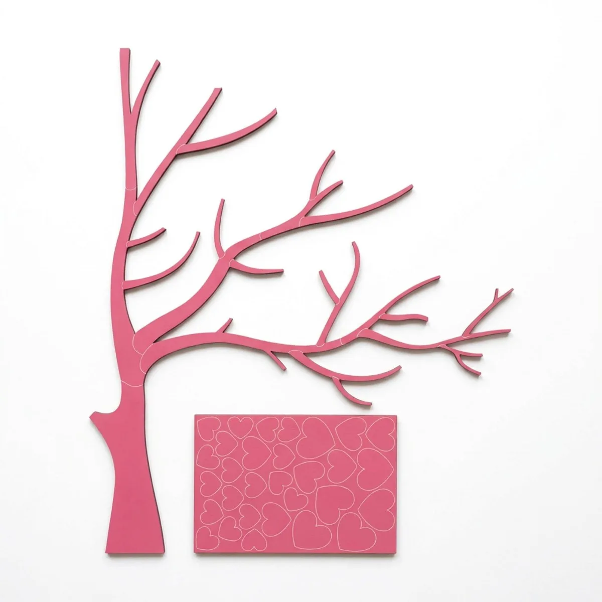 Wooden Wall Decor - Tree with Hearts XXL - 3mm Birch Plywood