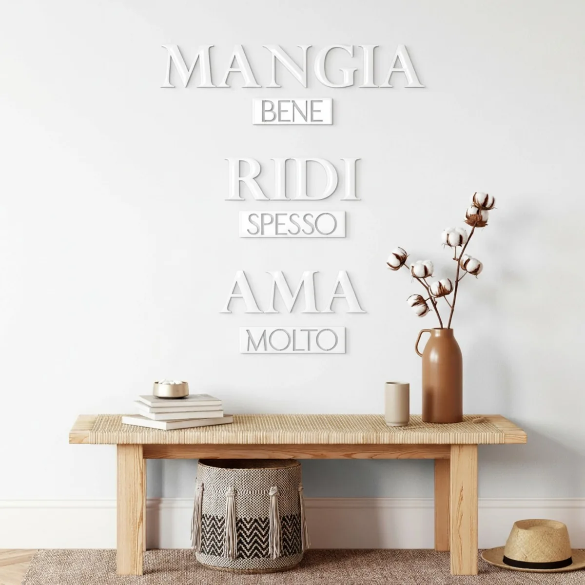 Multiplex wanddecoratie – Mangia bene, Ridi spesso, Ama molto