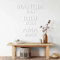 Multiplex wanddecoratie – Mangia bene, Ridi spesso, Ama molto