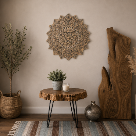 Wooden Mandala Laser-Cut