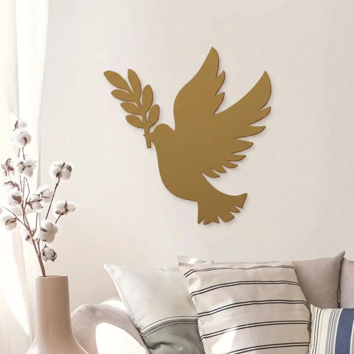 Dove of Peace Wooden Wall Decor – Birch Plywood Bird Silhouette