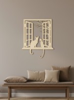 Deux chats à la fenêtre — décoration murale