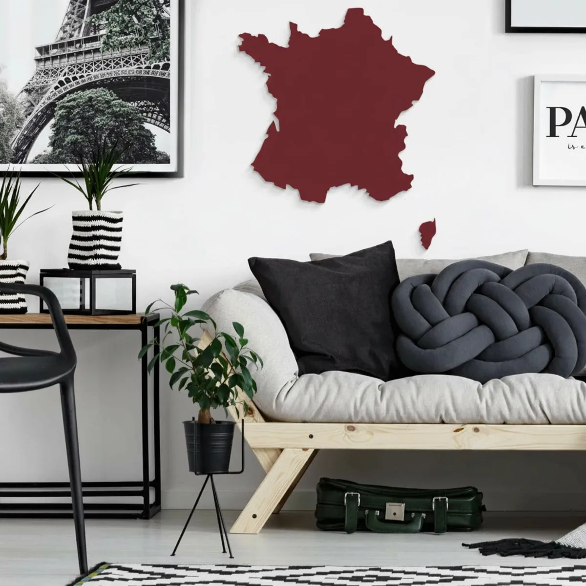 France Map Wooden Wall Decor – Birch Plywood (2 pieces)