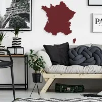 France Map Wooden Wall Decor – Birch Plywood (2 pieces)
