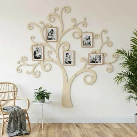 Déco murale en contreplaqué – Arbre courbé (20 parties)