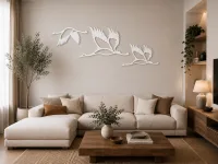Wooden Wall Panel Flying Cranes
