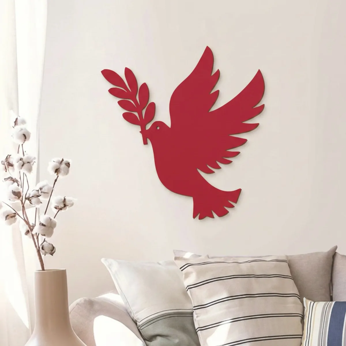 Dove of Peace Wooden Wall Decor – Birch Plywood Bird Silhouette