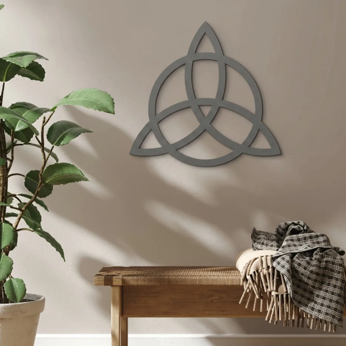 Plywood Wall Decor – Triquetra with Circle