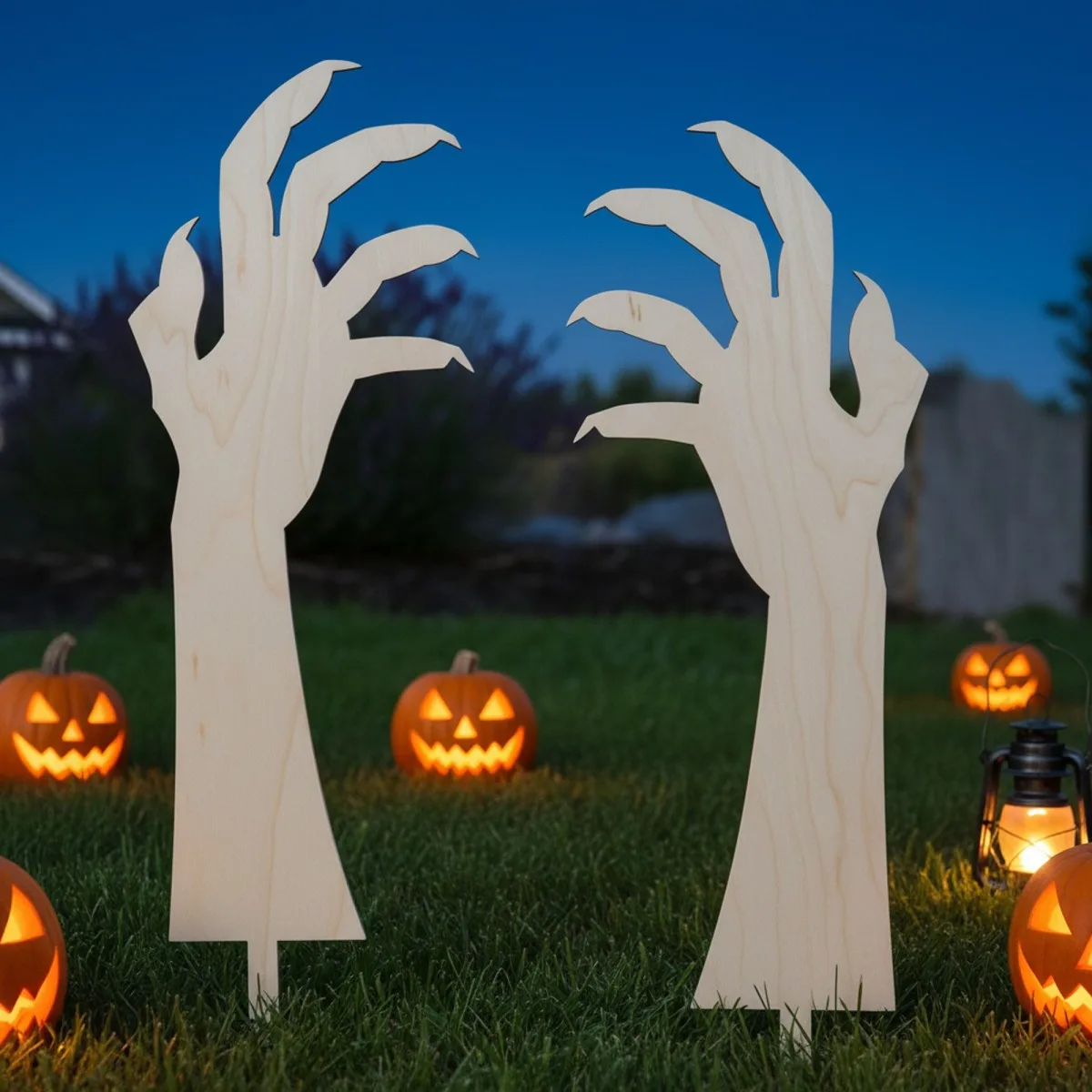 Halloween zombie handen tuindecoratie – set van 2 grijpende handen 45 cm