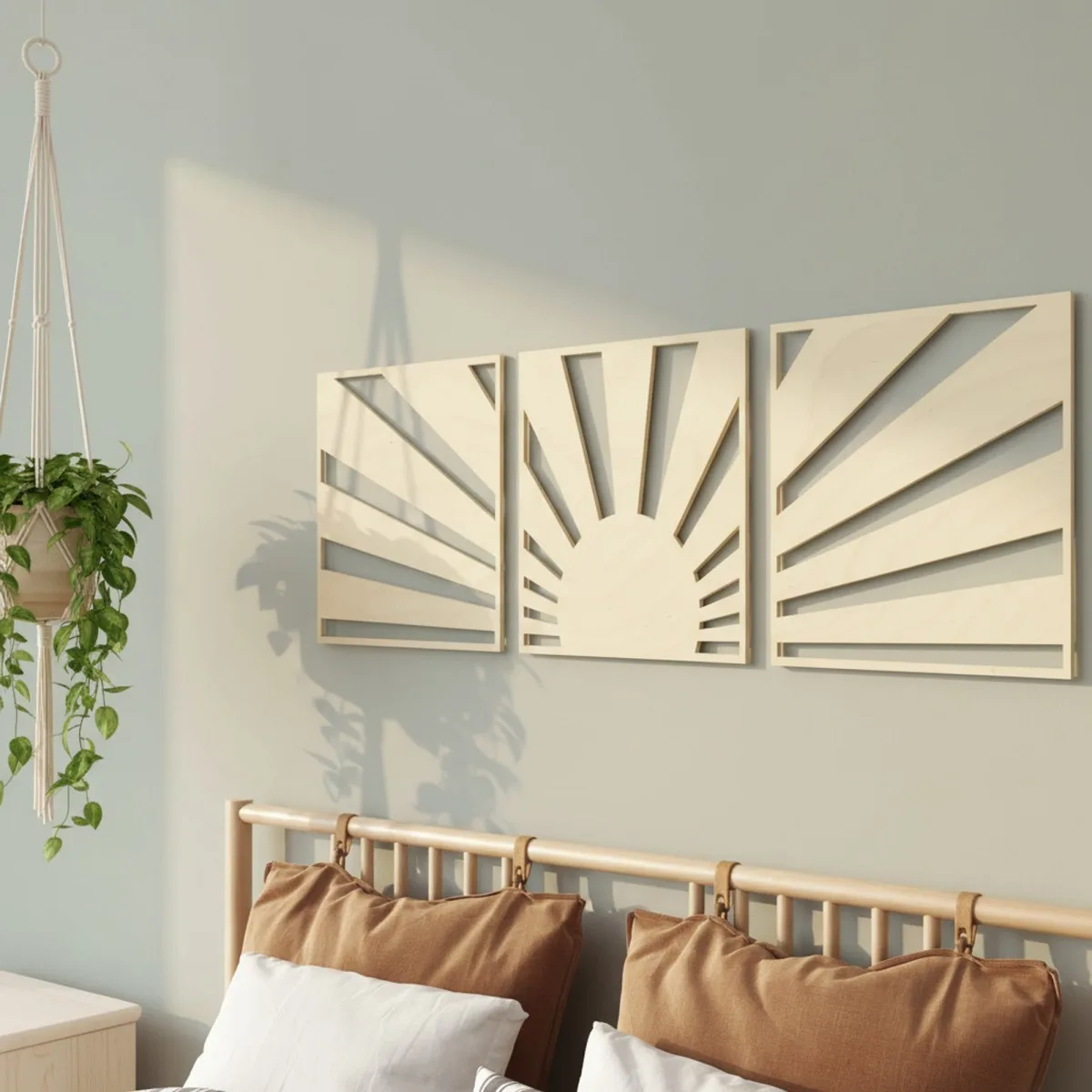 Birch Plywood Wood Decor: Boho Sunset (3-Piece Set)