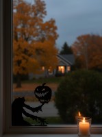Ghost Holding Pumpkin Wall Art – Headless Spirit with Jack-o’-Lantern – Birch Plywood