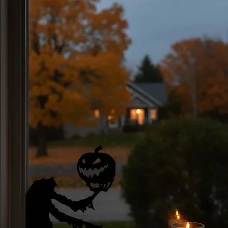 Ghost Holding Pumpkin Wall Art – Headless Spirit with Jack-o’-Lantern – Birch Plywood