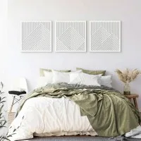 Mountain Wall Art Set, 3 Panels – Laser-Cut Birch Plywood, 64x20 cm