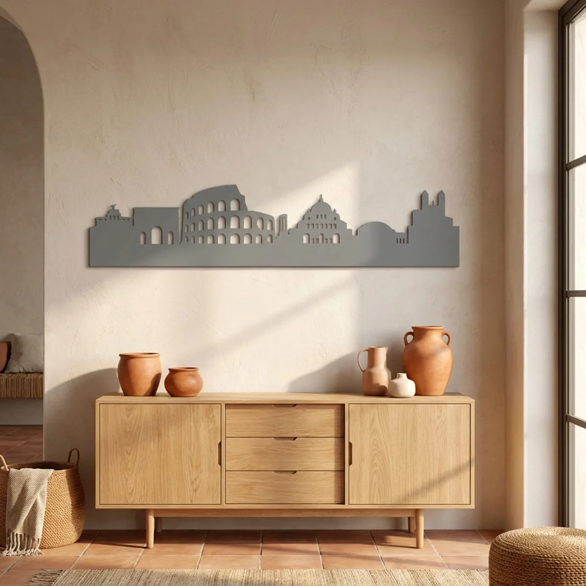 Sperrholz-Wanddekoration – Skyline von Rom