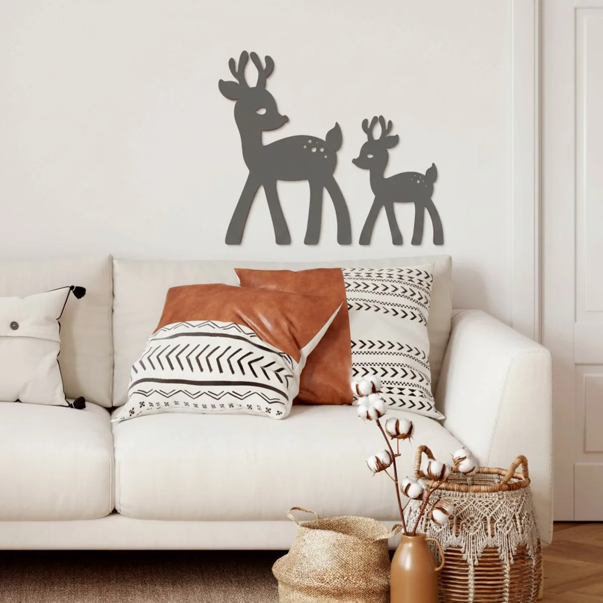 Wooden Fawn Wall Decor - Birch Plywood Animal Silhouette | Nursery & Living Room
