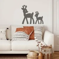 Wooden Fawn Wall Decor - Birch Plywood Animal Silhouette | Nursery & Living Room