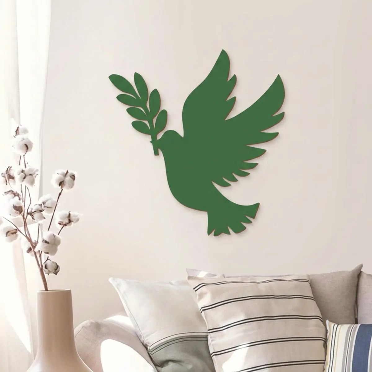 Dove of Peace Wooden Wall Decor – Birch Plywood Bird Silhouette