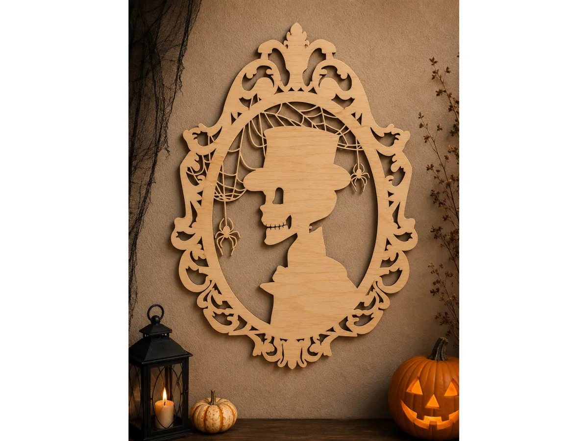 Skeleton In Top Hat Framed Panel