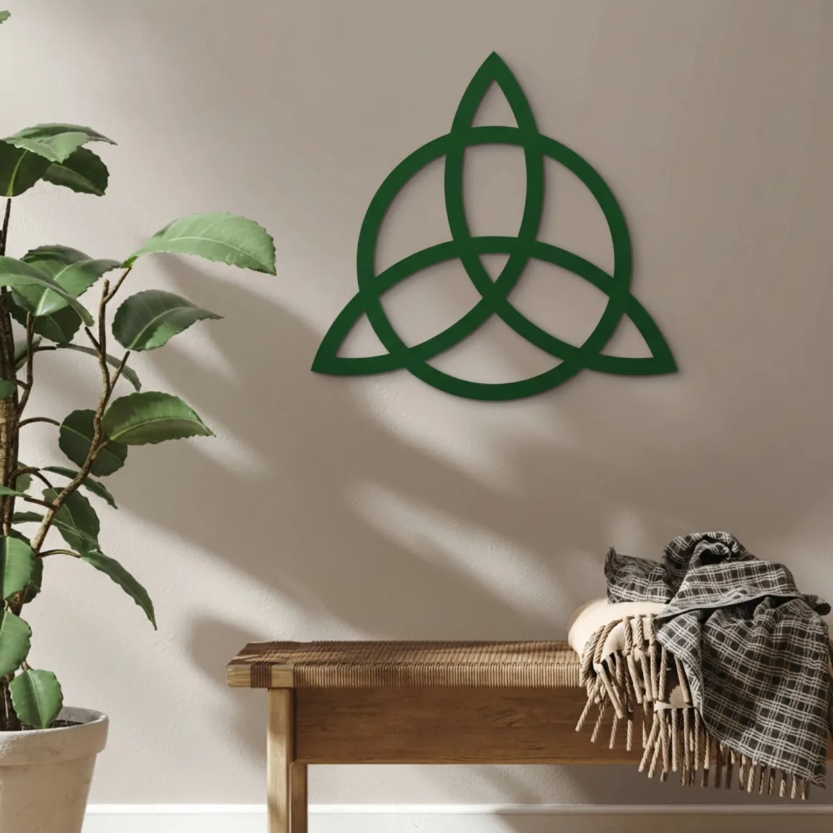 Plywood Wall Decor – Triquetra with Circle