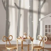 Birch Tree Forest Wall Decor – 4 Birch Trunks, Birch Plywood