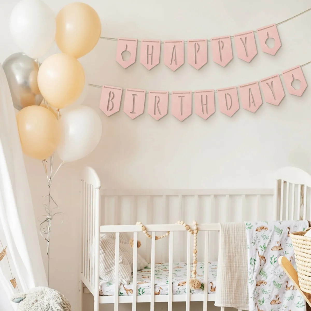 Décoration en bois - Guirlande Happy Birthday - Contreplaqué de bouleau