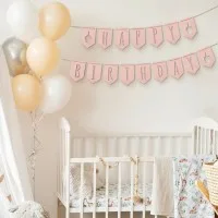 Décoration en bois - Guirlande Happy Birthday - Contreplaqué de bouleau